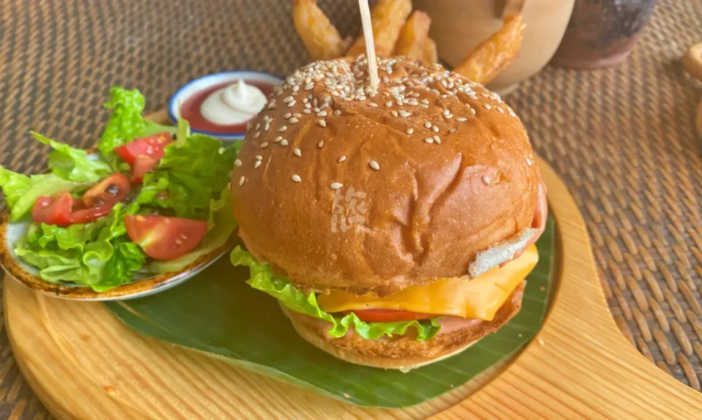 提供されたハンバーガー