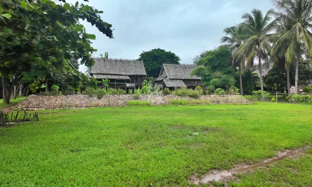 On The Mekong Resortの中庭
