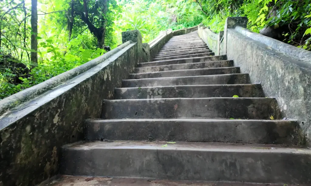 上層洞窟に向かう階段