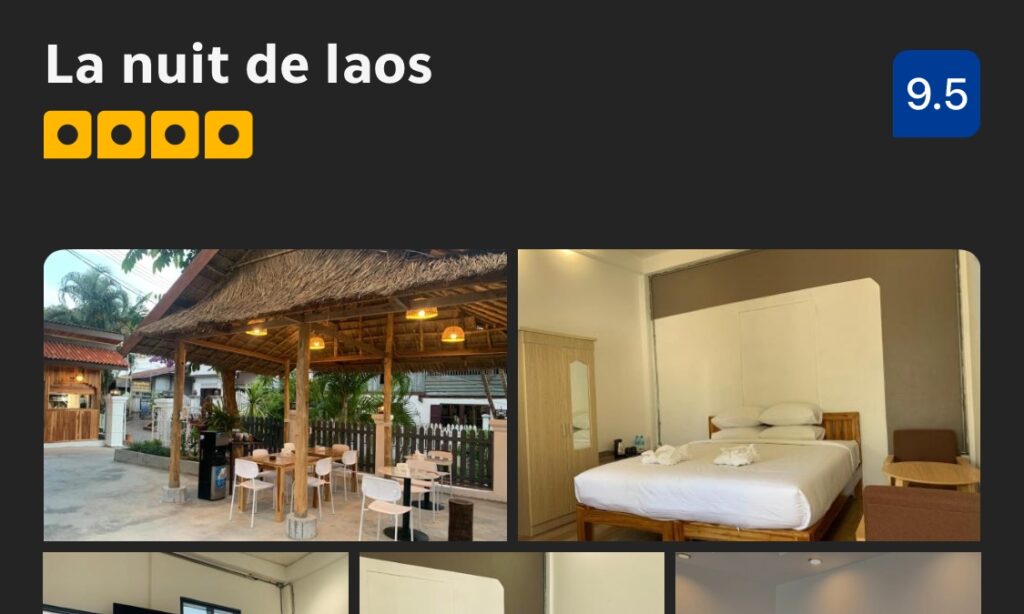 booking.comのLa nuit de Laosの評価