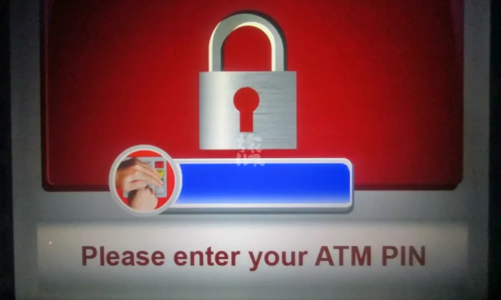 ATMの暗証番号入力画面