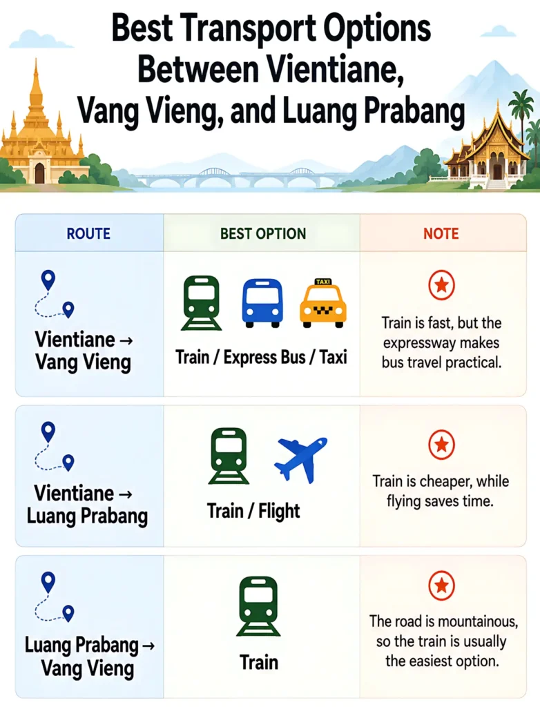 Best Ways to Travel Between Vientiane, Vang Vieng, and Luang Prabang