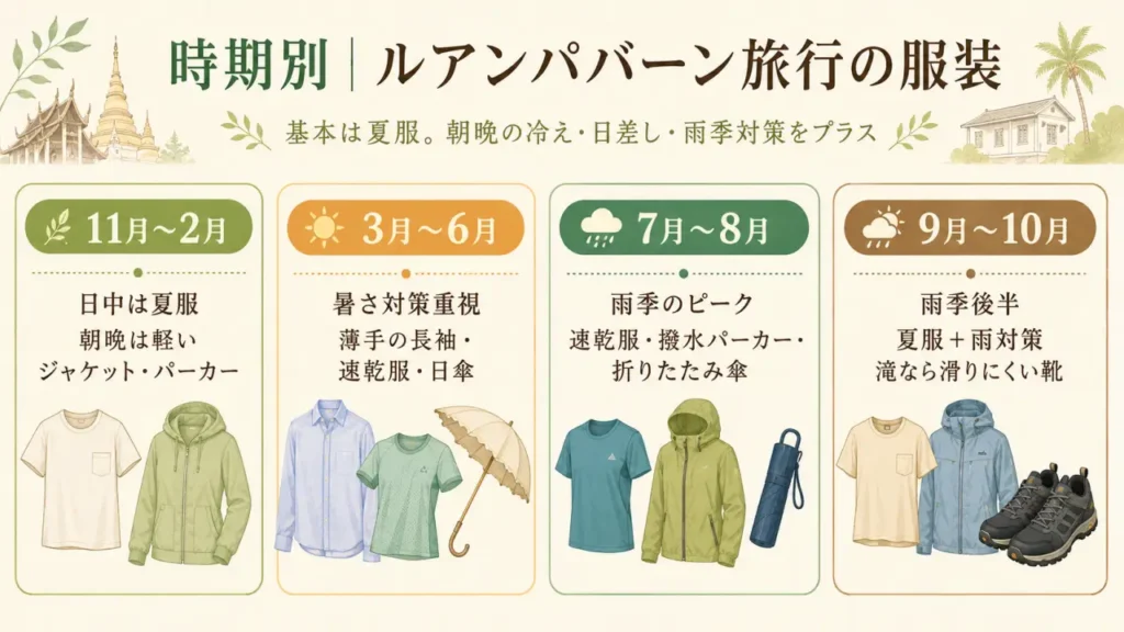 時期別ルアンパバーン旅行のおすすめの服装
