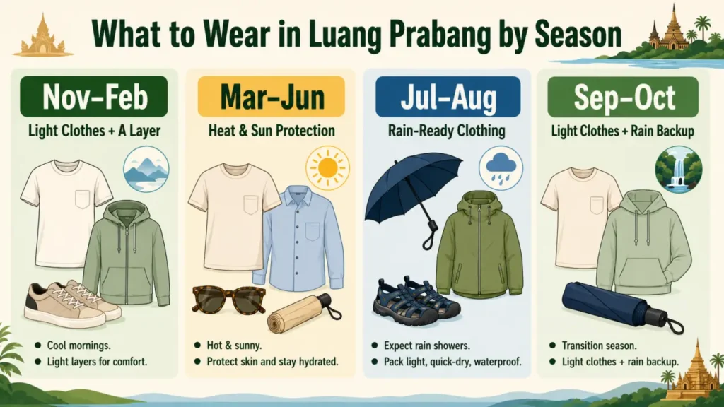 Recommended Clothing for a Luang Prabang Trip by Season