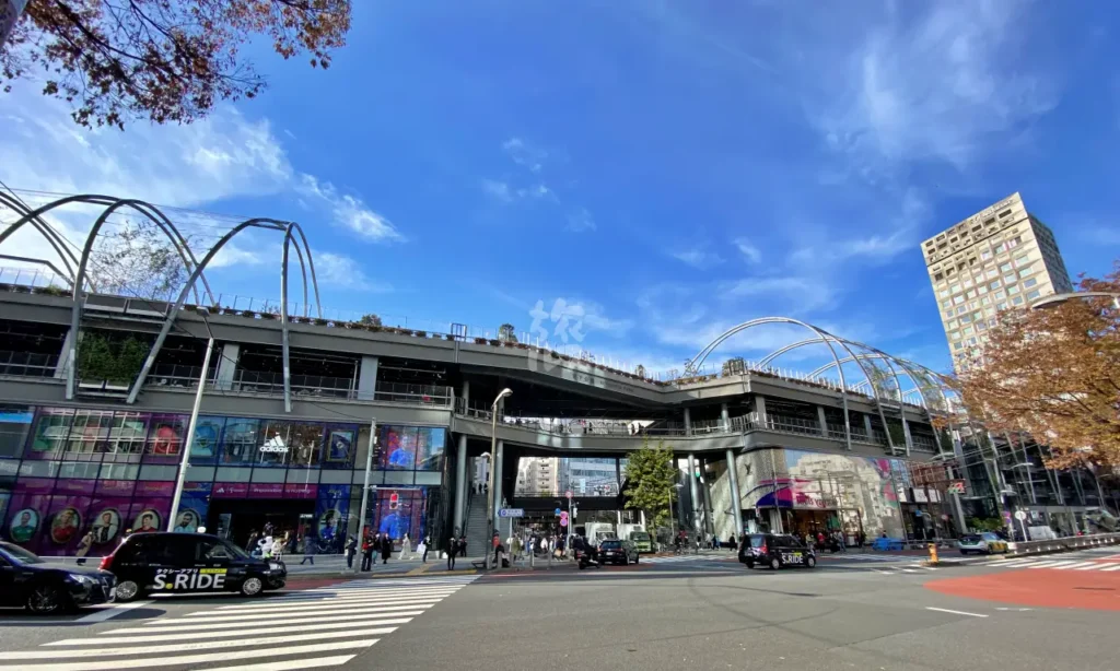 A photo of the exterior of Miyashita Park, located near the Shibuya Tokyu REI Hotel
